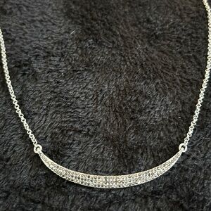 Lucky Brand 🍀 Silver tone Necklace with Sparkly Hematite Pendant-18” +2”